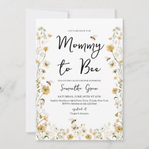 Invitation Baby shower fleur sauvage Bee
