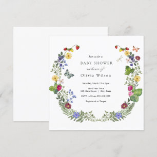 Invitation Baby shower Fleur sauvage Berry Sweet Boho