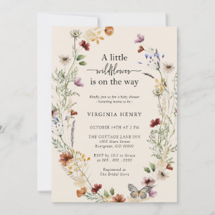 Invitation Baby shower fleur sauvage Boho