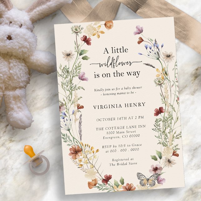 Invitation Baby shower Fleur sauvage Boho (Boho Wildflower Baby Shower Invitation by Painted Paperie
)