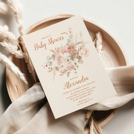 Invitation Baby shower fleur sauvage Boho