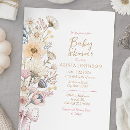 Invitation Baby shower fleur sauvage Boho
