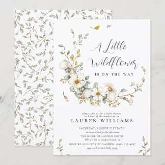 Invitation Baby shower fleur sauvage Boho