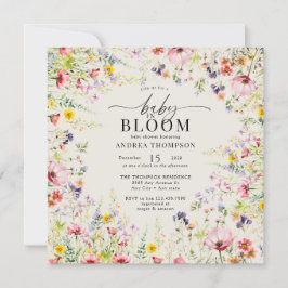 Invitation Baby shower Fleur sauvage Boho Chic | Bébé en fleu