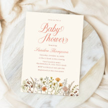 Baby shower Fleur sauvage Boho Floral Aquarelle