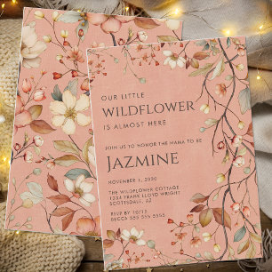 Invitation Baby shower Fleur sauvage Boho Terracotta de Cotta
