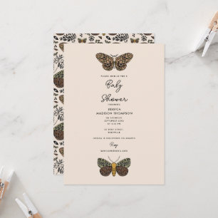 Invitation Baby shower Fleur sauvage de la teigne de Bohême m