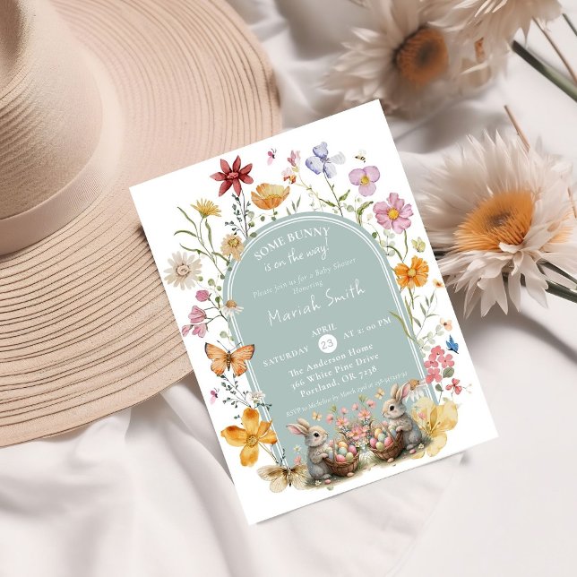 Invitation Baby shower Fleur sauvage de Pâques de YouTube (Créateur téléchargé)