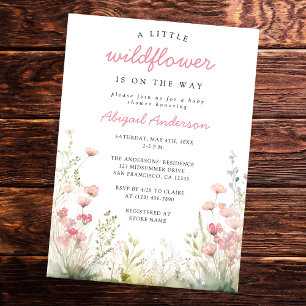 Invitation Baby shower Fleur sauvage délicat