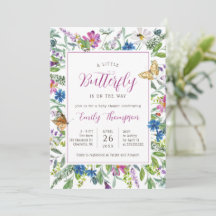 Baby shower Fleur sauvage Little Butterfly Spring