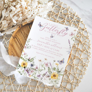 Invitation Baby shower Fleur sauvage Little Butterfly Waterco