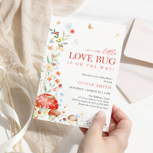 Invitation Baby shower fleur sauvage Little Love Bug
