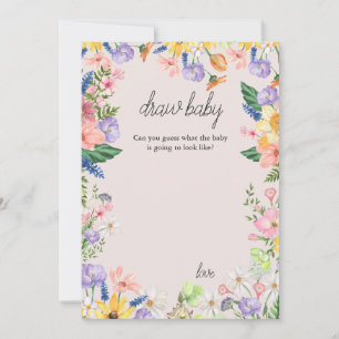 Invitation Baby shower fleur sauvage Ressort Dessin Baby Game