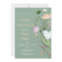 Baby shower Fleur sauvage Sage