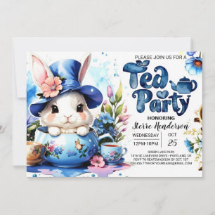Invitation Baby shower fleur sauvage Tea Party