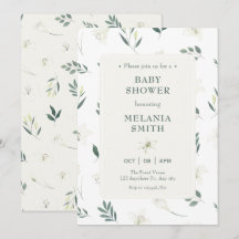 Baby shower fleuri blanc