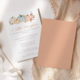 Invitation Baby shower fleuri d'automne petit Citrouille