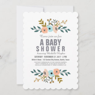 Invitation Baby-Shower Fleurs