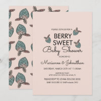 Baby Shower Fleurs de Fraisier Peintes à la Main