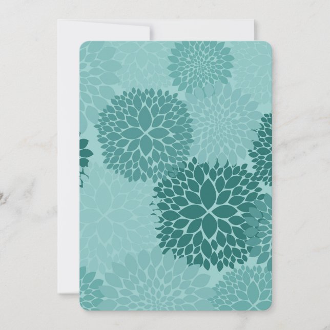 Invitation Baby shower Fleurs de menthe chic (Devant)