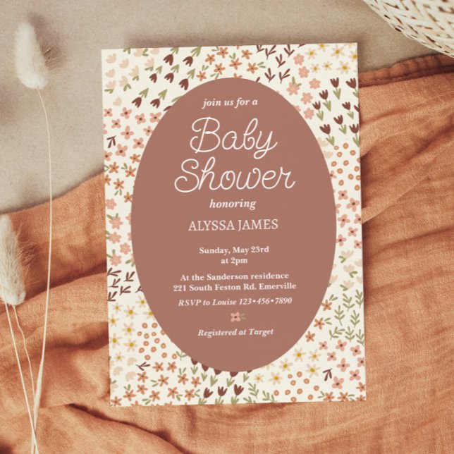 Invitation Baby shower Fleurs douces (Créateur téléchargé)