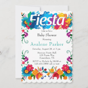 Invitation Baby shower Fleurs mexicaines Fiesta