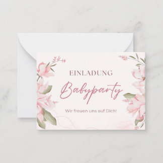 Invitation Baby shower – Fleurs roses Babyshower