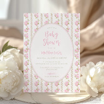 Baby-Shower Fleurs Roses Vintage 