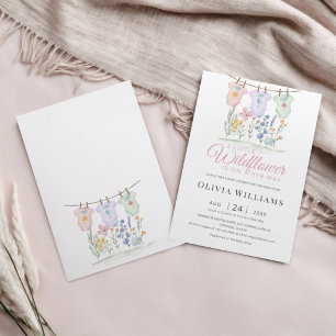 Invitation Baby Shower Fleurs Sauvages Pastel Floral
