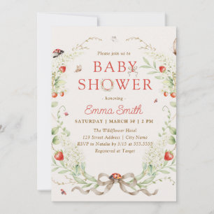 Invitation Baby-Shower Fleurs Sauvages Rustiques