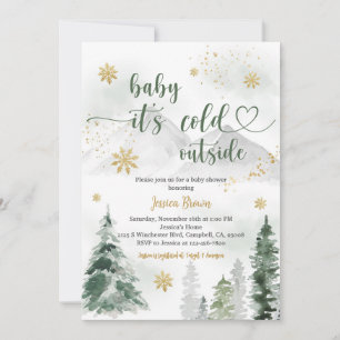 Invitation Baby Shower Flocon de Neige d'Hiver