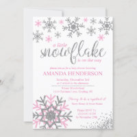 Baby Shower Flocon de Neige Rose Hiver