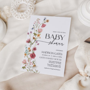 Invitation baby shower Floral
