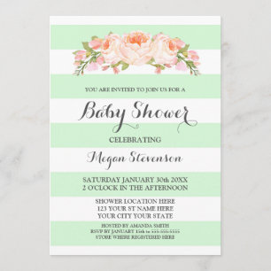 Invitation Baby shower floral à l'aquarelle des pintes