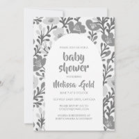 BABY SHOWER Floral Arc Gris Fleur Motif PERSONNALI