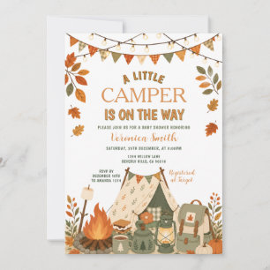Invitation Baby Shower Floral Automne Little Camper