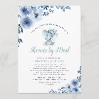 baby shower floral bleu petit éléphant par la post