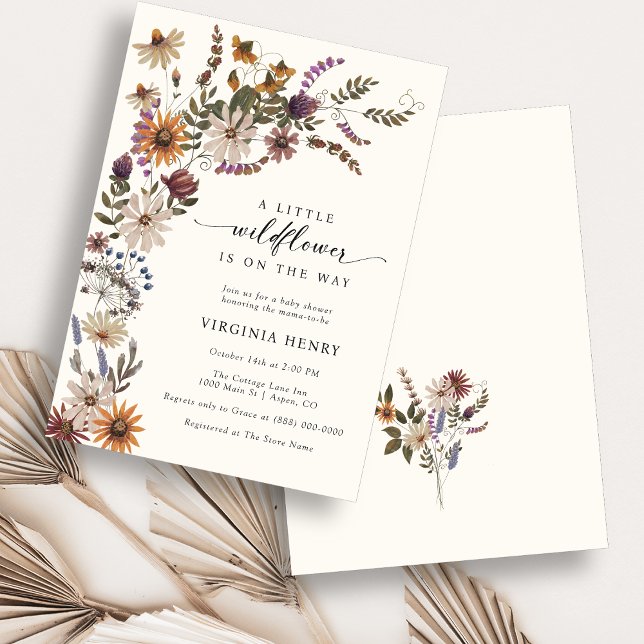 Invitation Baby shower Floral Boho (Boho Floral Baby Shower Invitation
)
