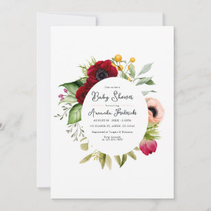 Invitation Baby Shower Floral Boho Aquarelle