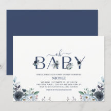 Baby shower Floral Boho de la Marine