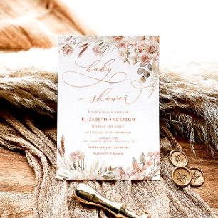 Invitation Baby shower floral Boho Fall