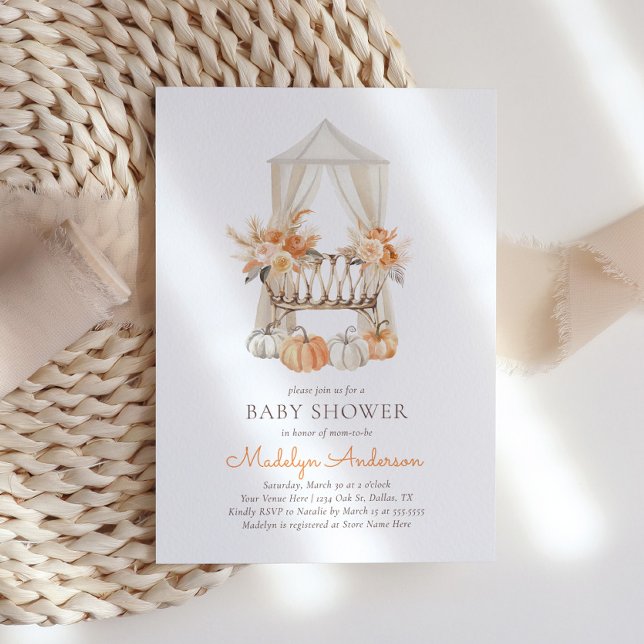 Invitation Baby shower floral Boho Fall (Créateur téléchargé)