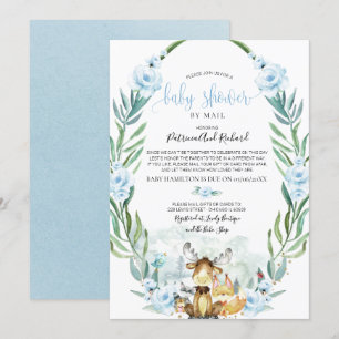 Invitation Baby shower Floral Bois Par Mail