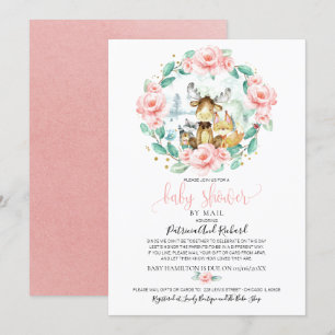Invitation Baby shower Floral Boisé Migné Par Mail
