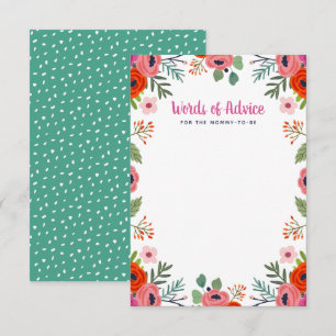 Invitation Baby shower floral brillant Paroles de conseil