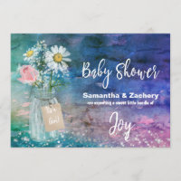 Baby shower floral coloré de pot de maçon de *~*