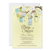 Invitation baby shower floral de bocal de mason bl