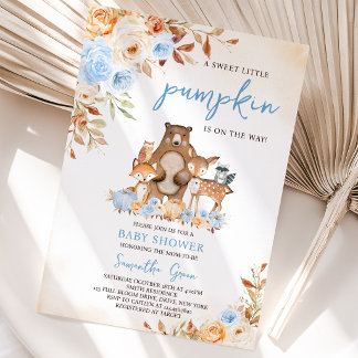 Invitation Baby Shower Floral de Bois d'Automne