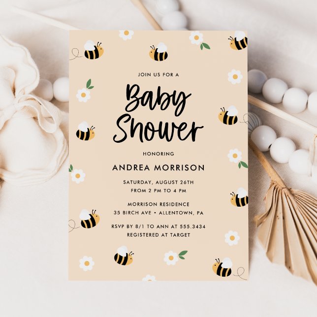 Invitation Baby shower floral de Bumblebee (Créateur téléchargé)