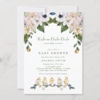 Baby shower floral de canard jaune Rub-A-Dub-Dub